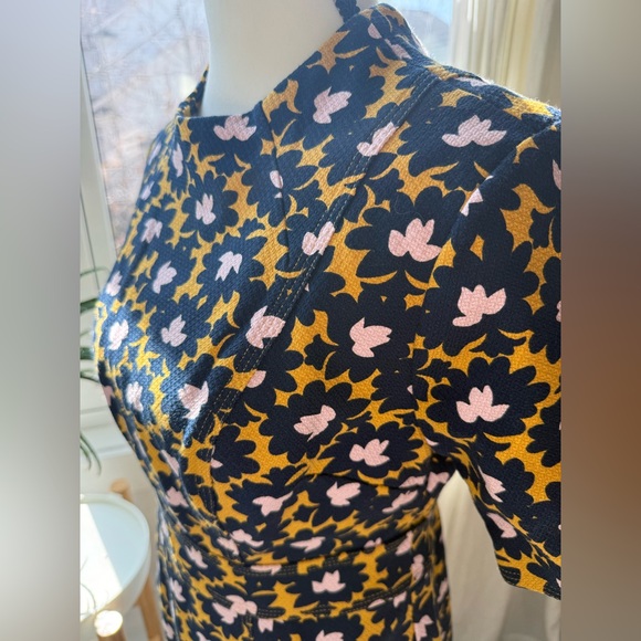 NWT Boden Louise Midi Dress - Blue and Yellow floral - size 4P - Picture 4 of 7